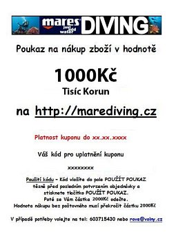 Dárkový poukaz na zboží v hodnotě 1000Kč