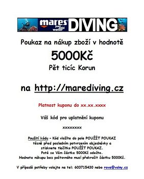 Dárkový poukaz na zboží v hodnotě 5000Kč