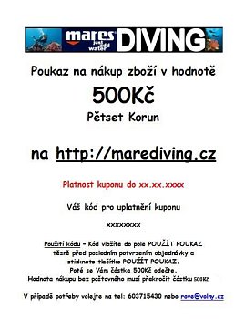 Dárkový poukaz na zboží v hodnotě 500Kč