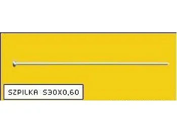 Ocelový špendlík, poniklovaný, 30x0,6 mm (box 500g)