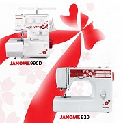 JANOME 920 + Janome 990D SET- Doprava Zdarma