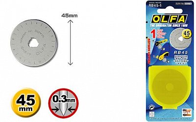 Náhradní kulatá řezací čepel 45 mm pro OLFA  -  10ks