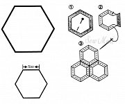 Papírová šablona na babiččinu zahrádku hexagon - 100ks