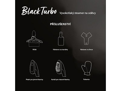 Steamer Texi Black Turbo vertikální napaření, žehlení