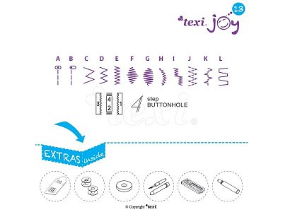 TEXI JOY 1302  - Šicí stroj - Fialový