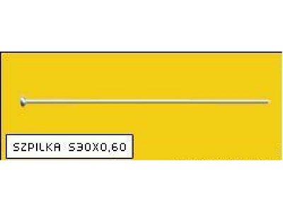 Ocelový špendlík, poniklovaný, 30x0,6 mm (box 500g)