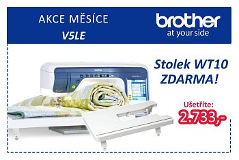 Šicí a vyšívací stroj Brother V5LE + AKCE rozšiřující stolek ZDARMA