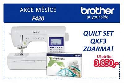 Šicí stroj Brother F420 + Quiltovací sada v ceně